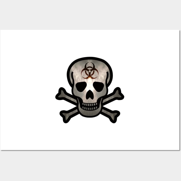 Skull and Bones Biohazard in a Dark Light Wall Art by SolarCross